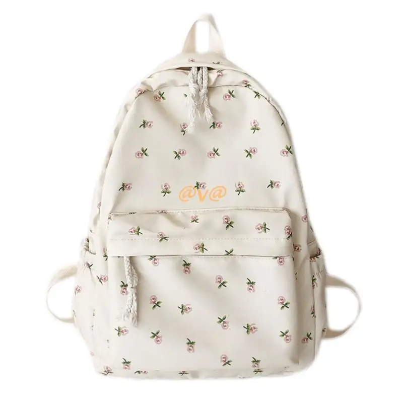 

Women's Backpack Nylon Travel Bookbag Purse Floral Print Cute Medium Size Casual Daypack for Girls School Travel