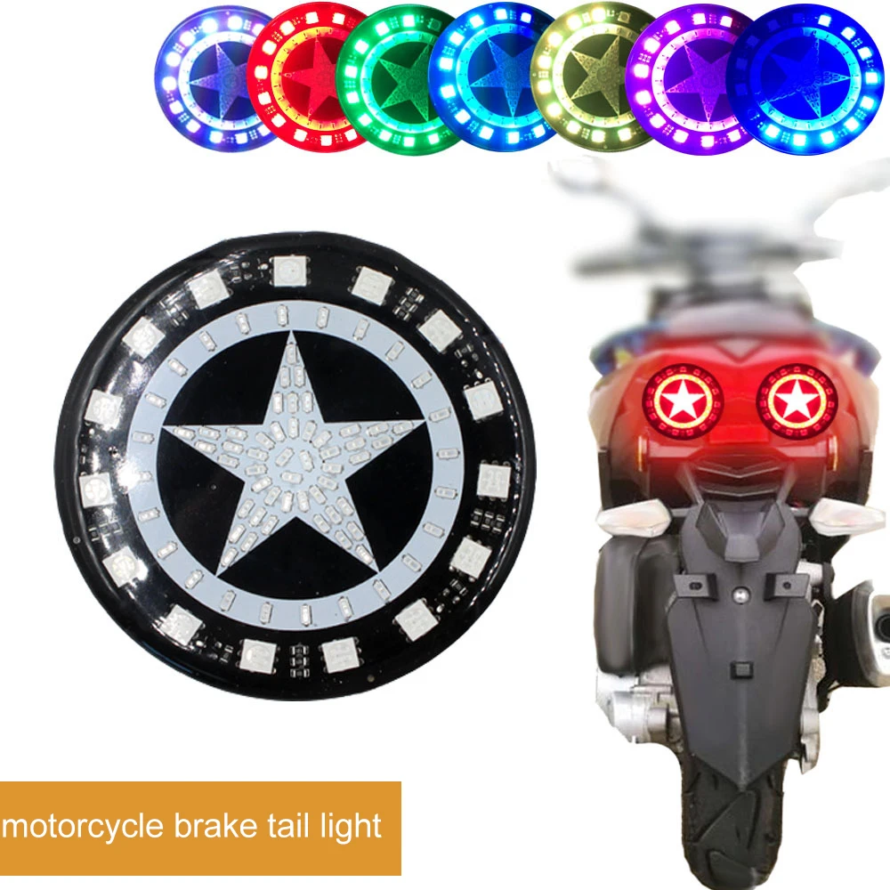 

Led Modified Motorcycle Star Brake Lights Retro Multi-function Lights Signal Running Lights Are Suitable for Most Models