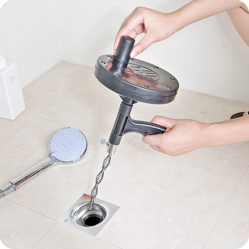 

Kitchen Toilet Sewer Blockage Hand Tool Pipe Dredger Drains Dredge Drill-Powered Extendable 5m 1pc Sewer Blockage Drain Cleaner