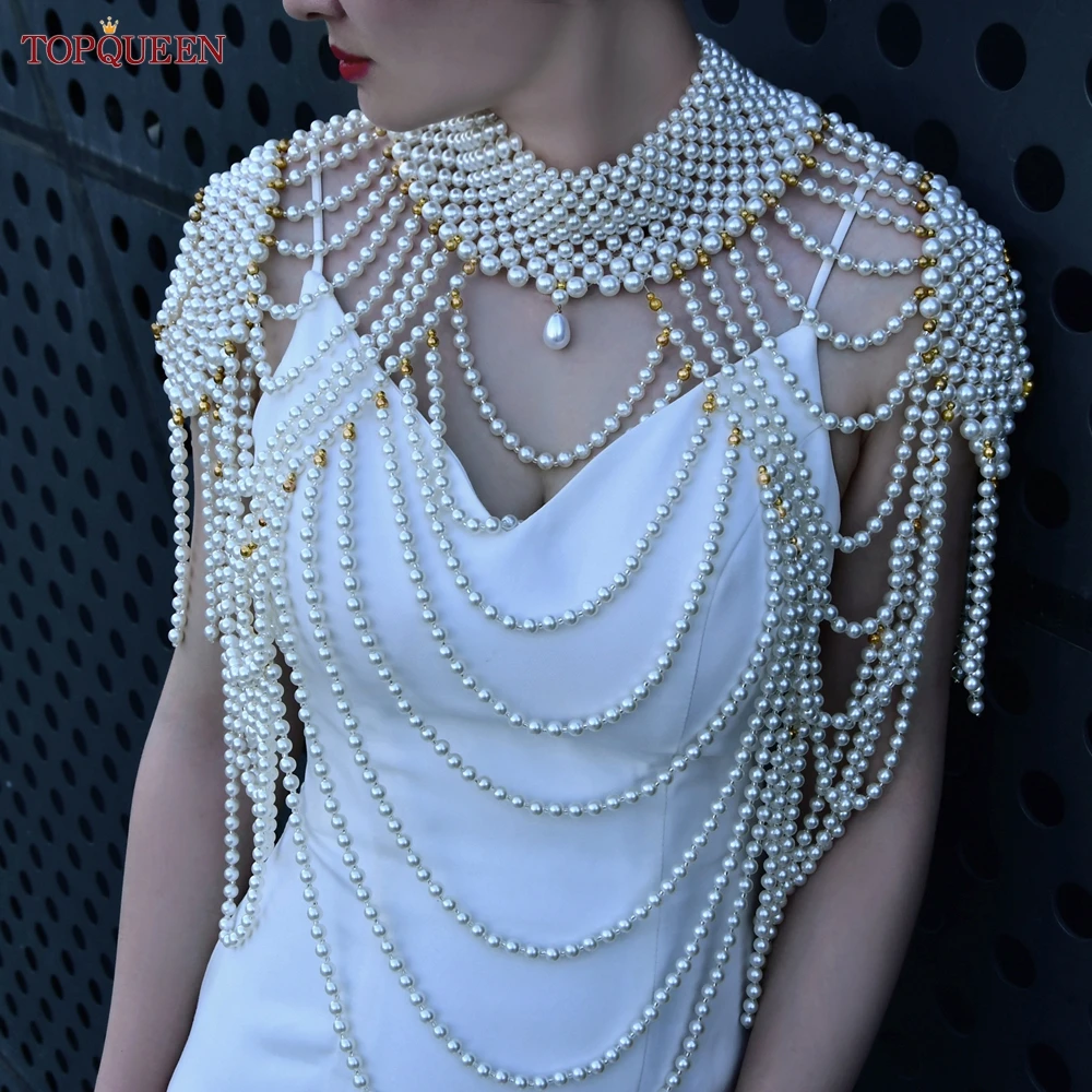 TOPQUEEN VG66 DIY свадебная шаль свадебное болеро с жемчугом свадебные украшения для