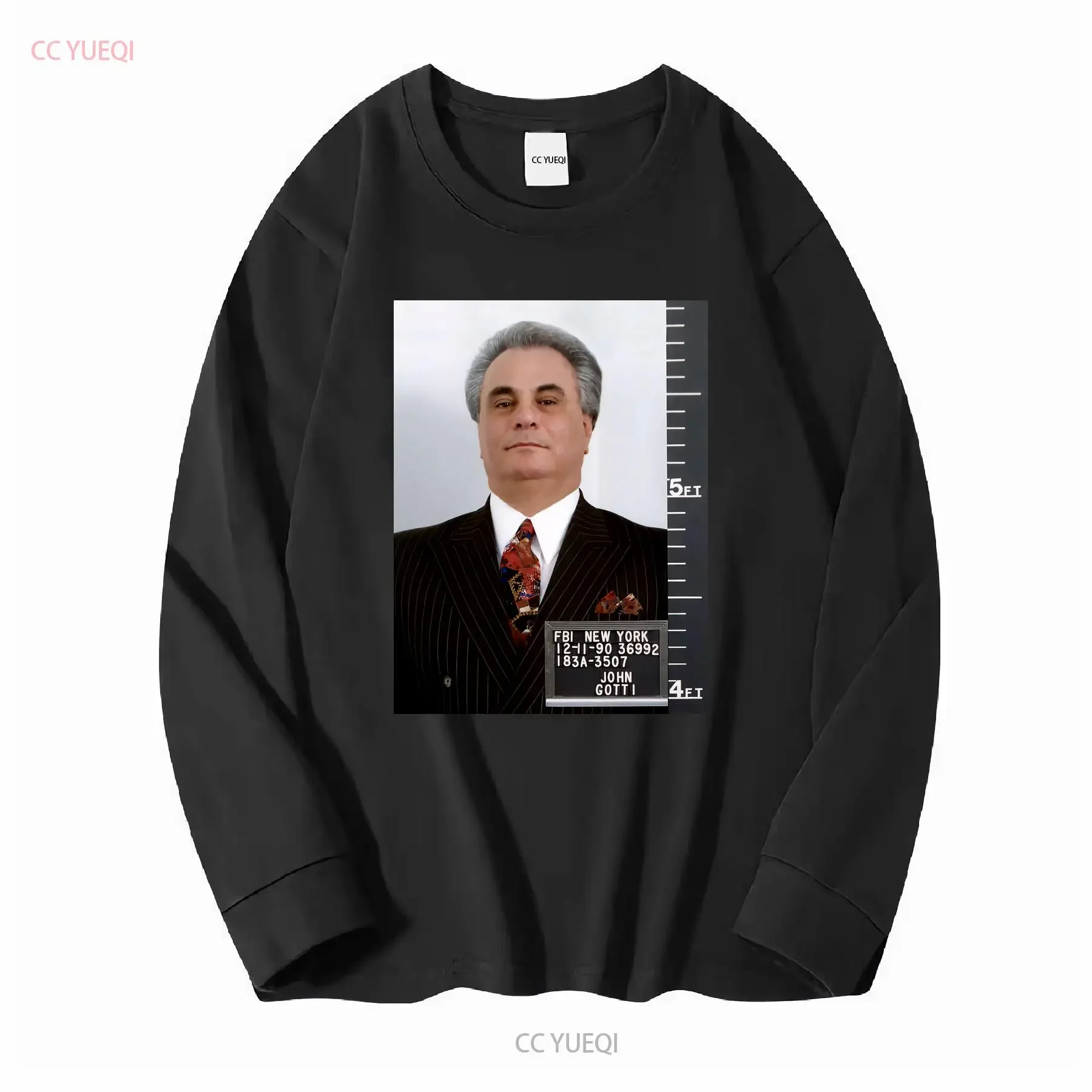 Фото Футболка John Gotti Mugshot с графическим рисунком мафии, гангстерская футболка, уличная одежда для него, винтажная стильная мужская повседневная мода №3