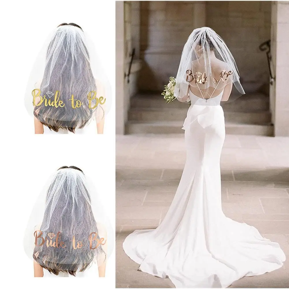 

Wedding Veil Bridal Shower Bride To Be Easy Wearing Wedding Supplies Decorations Suitable For Wedding Parties Bachelor Parties