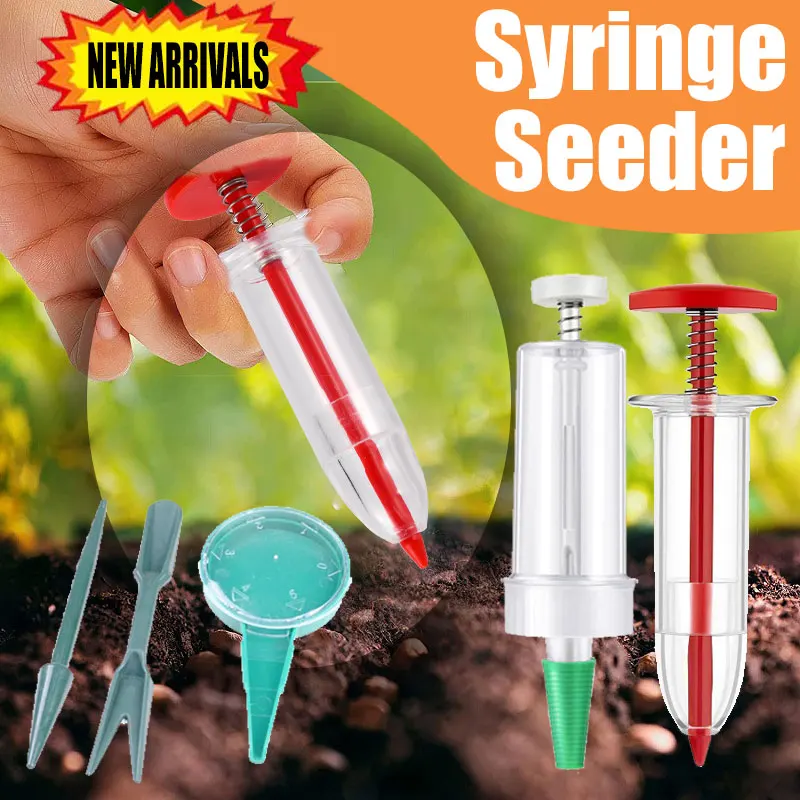 

Syringe Seeder Mini Seed Sowing Dispenser Garden Precision Seeding Fertilizing Planter Manual Sower Flower Bed Gardening Tool