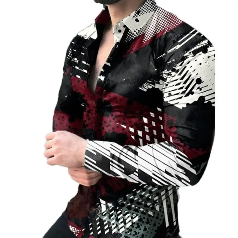 

2022 New Fashion Long Sleeve Shirts 3D Cool Printing Clothing Beach Birthday Party Casual Top Men Shirts Ropa Hombre S-4XL