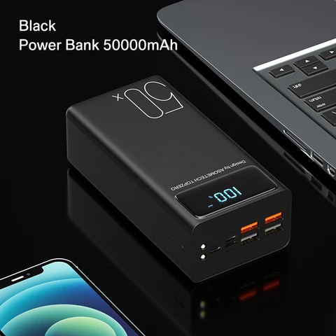 повербанк 50000мАч power bank внешний аккумулятор пауэр банк 50000 мАч для телефона портативная зарядка павер банк Внешние аккумуляторы для Xiaomi Mi