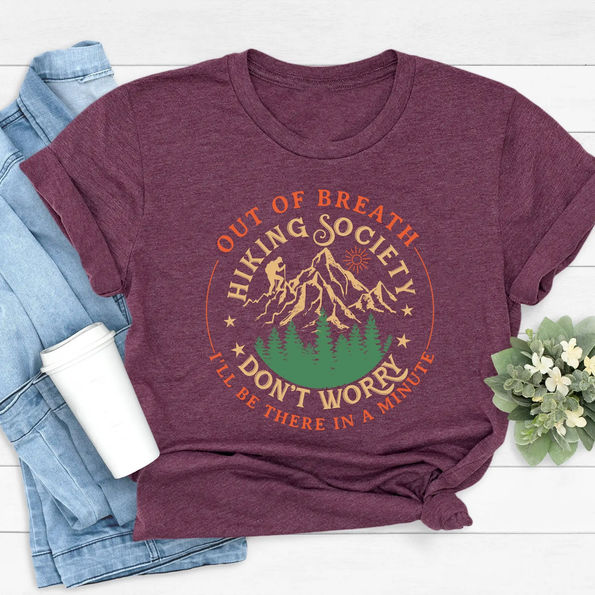 Футболка Out of Breath Hiking Society винтажная футболка в стиле ретро для любителей походов