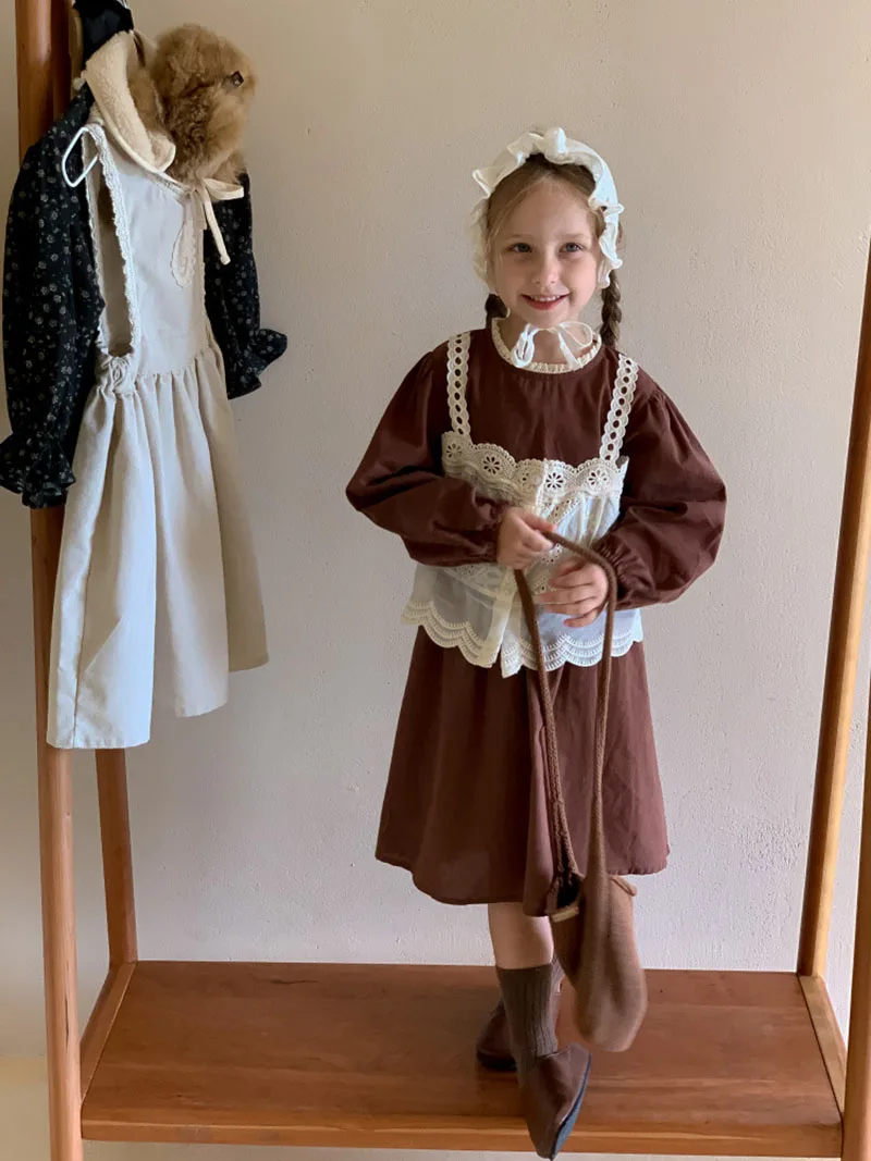 

MILANCEL Autumn Lace Dress For Girls Puff Sleeve Girls Clothes With Lace Gown