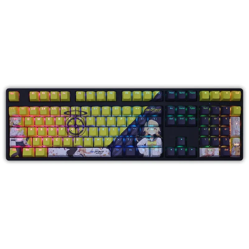 Ajitani Hifumi 108, колпачок для клавиш, синий архив, PBT DYE, сублимационный светопропускающий вишневый переключатель, крестовая крышка для клавиш, механическая клавиатура (art.: 3920cfb7007cf) - 3920cfb7007cf