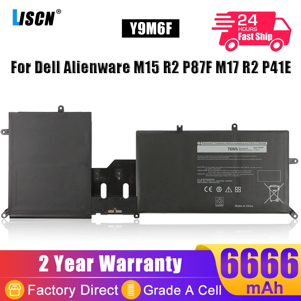 LISCN Y9M6F 08K84Y Аккумулятор для ноутбука Dell Alienware M15 R2 P87F M17 P41E серии C7XD9 R4958W P41E001 P87F001 11 4 В
