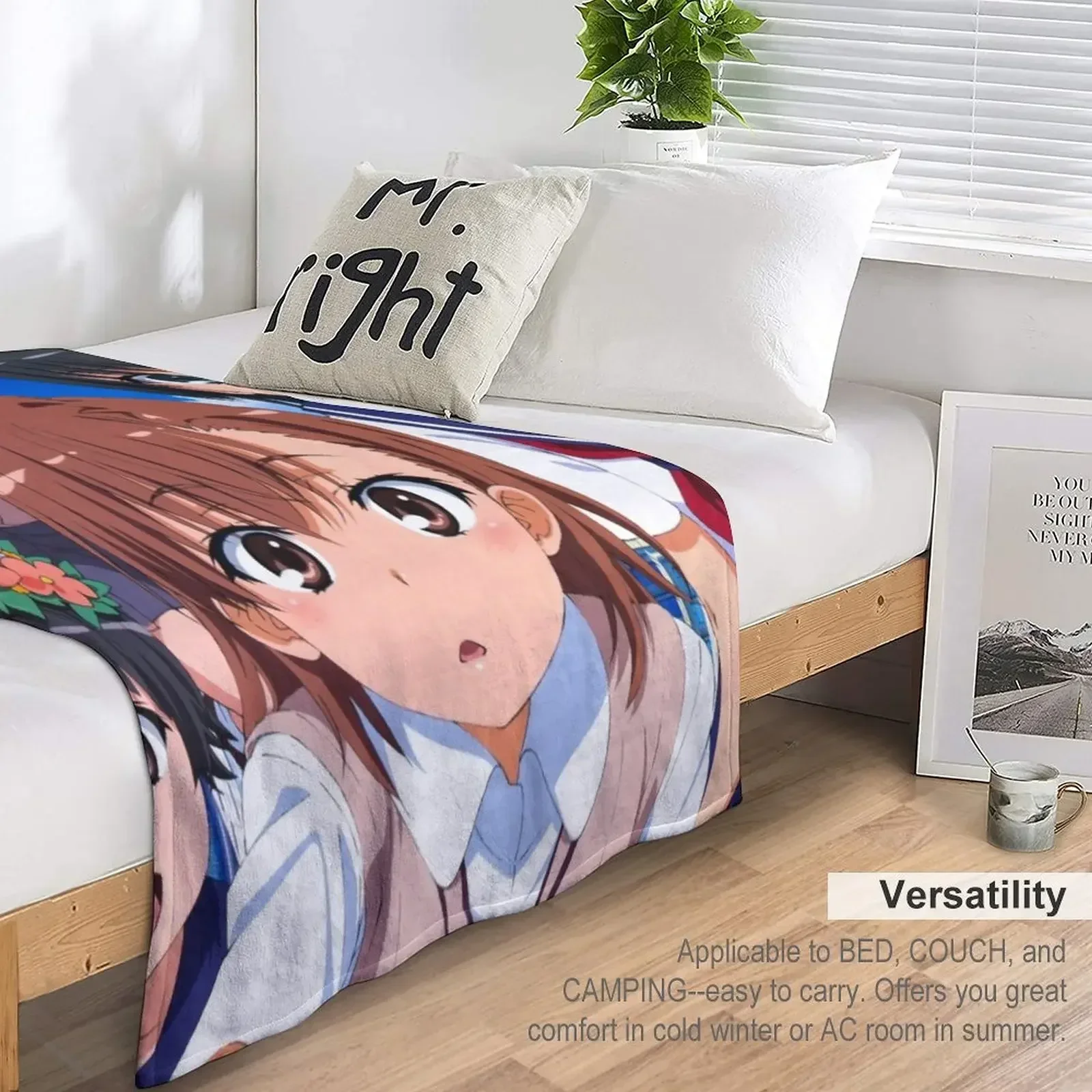 Toaru Kagaku - Misaka Mikoto Shirai Kuroko Saten Ruiko Uiharu Kazari Throw Blanket рождественское украшение для