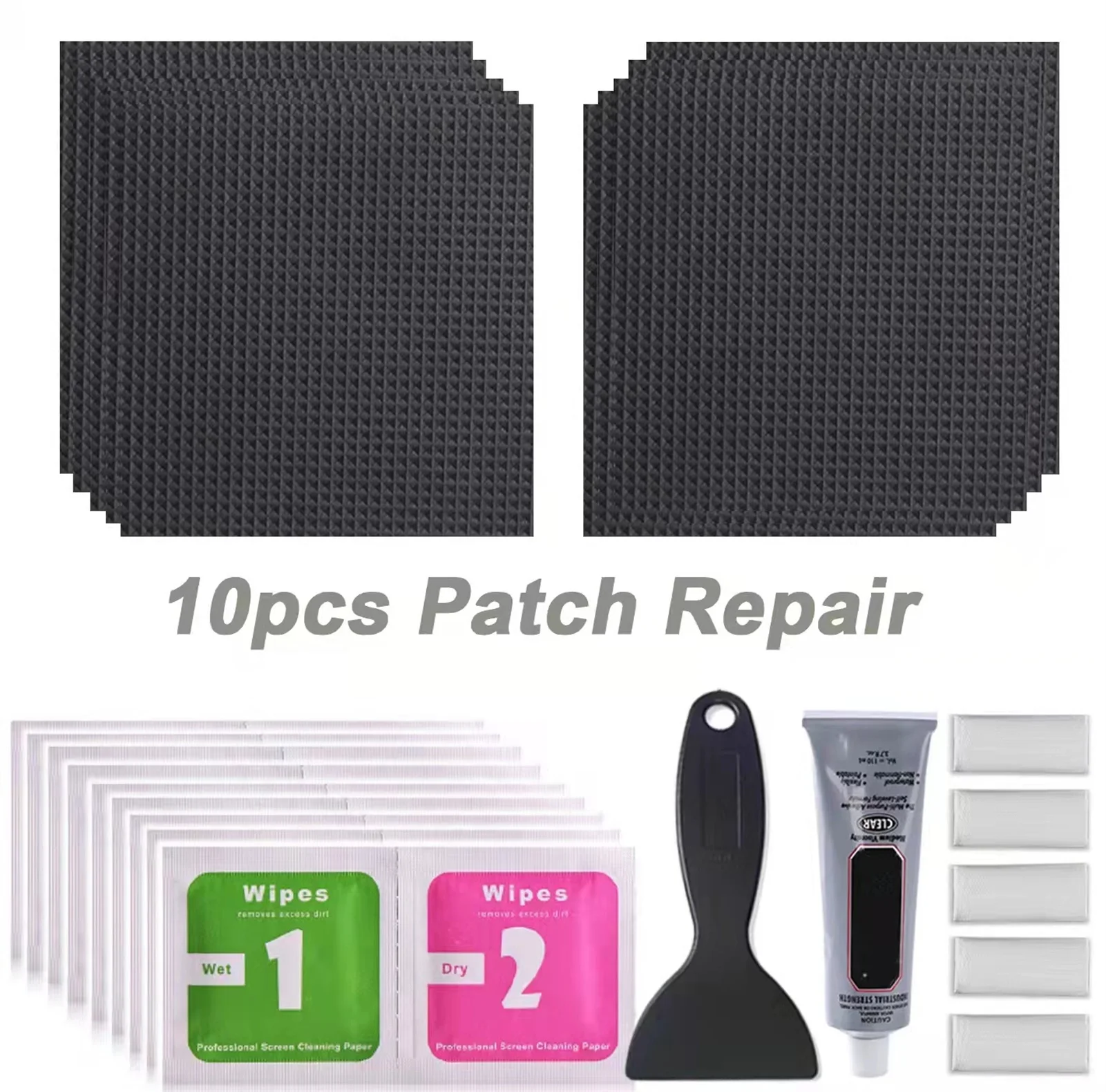 

10pcs Trampoline Patch Repair Kit Square Glue On Patches Repair Holes Or Tears In A Trampoline MatSquare On Patches For Holes Or