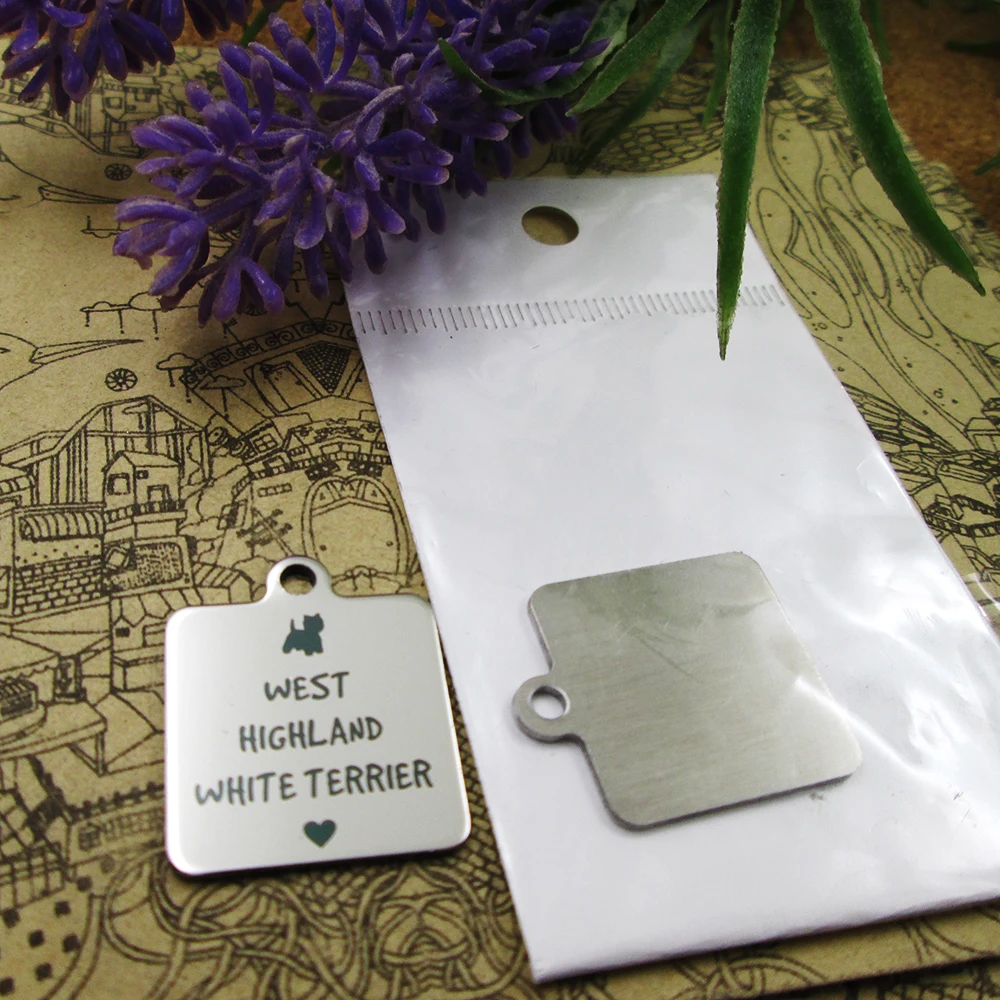 20 шт./лот--подвески из нержавеющей стали West Highland White Terrier более стильные подвески