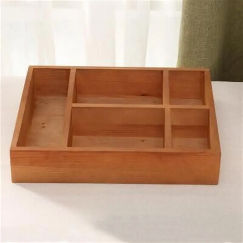 

Wooden Small Footprint Multi-grid Wooden Box Multi-meat Wooden Box Jewelry Storage Box Multi-grid Storage Basket Separator