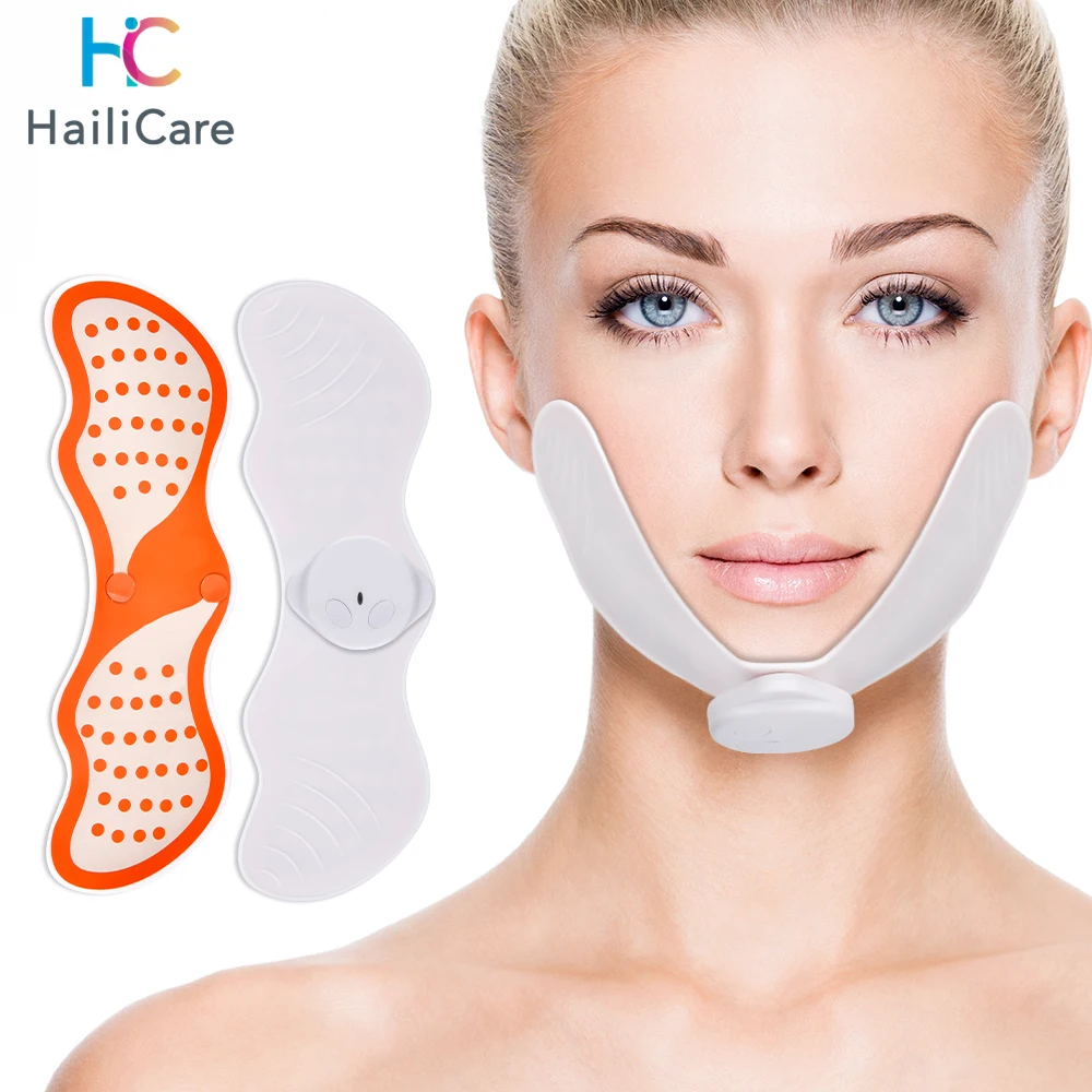 

EMS Facial Slimming Massager Women V Shape Facial Lifting Device Face Lifting Massage With Gel Pads Electrico Muscle Stimulator