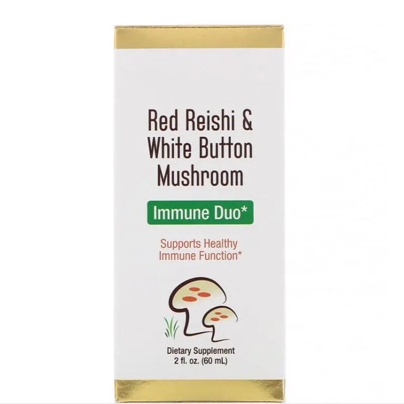 

California Gold Nutrition, Fungiology, Red Reishi And White Button Mushroom, Immune Duo, 2 Fl Oz (60 Ml)