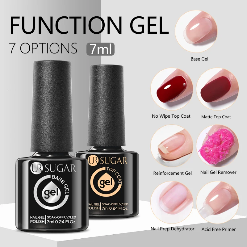 UR SUGAR 6 шт./компл. праймер верхнее покрытие полуперманентный гель-лак для ногтей Nail
