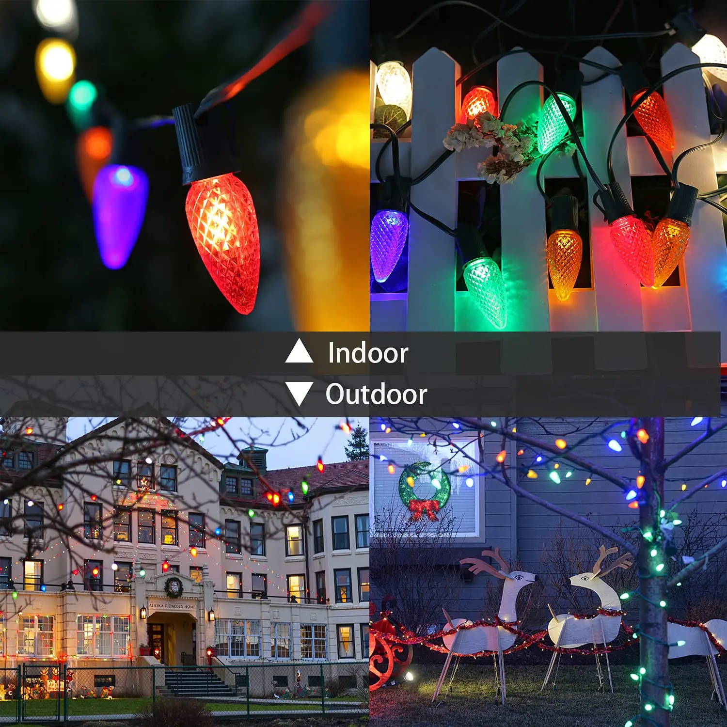 GANRILAND C7 RGB E12 Candle Led Bulbs Shatterproof Waterproof IP44 Colorful Plastic Strawberry Bulb Indoor Outdoor Holiday Decor images - 6