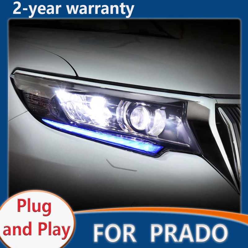 

Передняя фара для Toyota Prado 2018, светодиодный мический поворотный сигнал, светодиодная фара LC200 DRL Hid Bi Xenon, автомобильные аксессуары