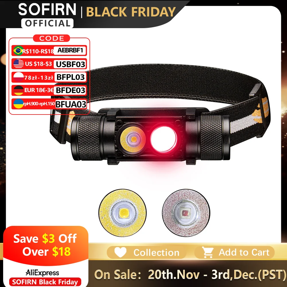 

Sofirn H25LR налобный фонарь белый+красный