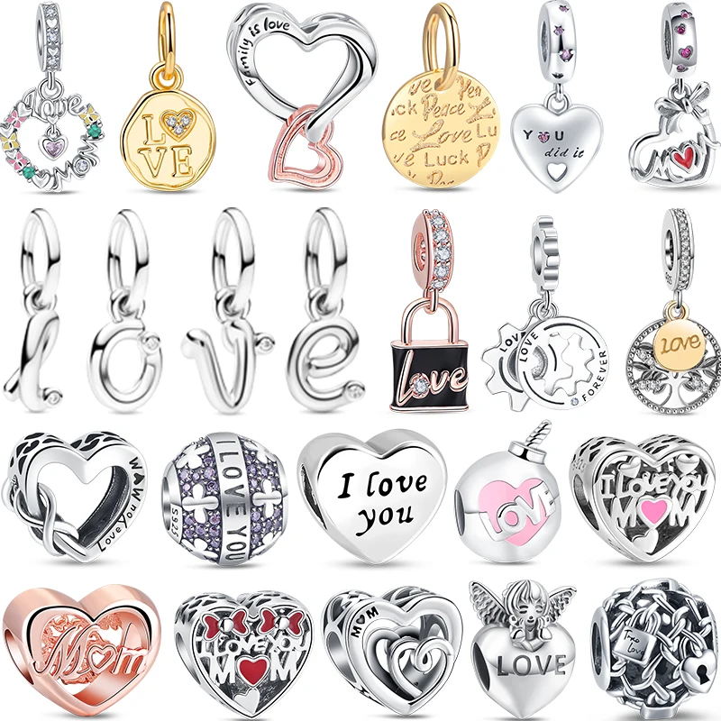 Подходят для оригинального браслета Pandora DIY Искусственная любовь семейные друзья
