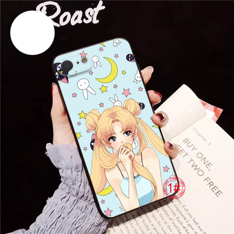 Милый мягкий чехол T147 с Сейлор Мун для Samsung J2 Prime J4 Core J5 J6 Plus J7 Pro J8 S7 Edge S8 Note 8 9 10 Lite 20