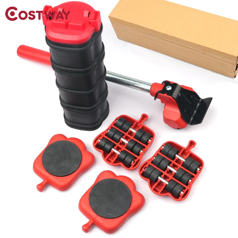 

Heavy Duty Furniture Lifter Transport Tool Furniture Mover Set 4 Move Roller 1 Wheel Bar Lifting Moving Furniture Helper W2040