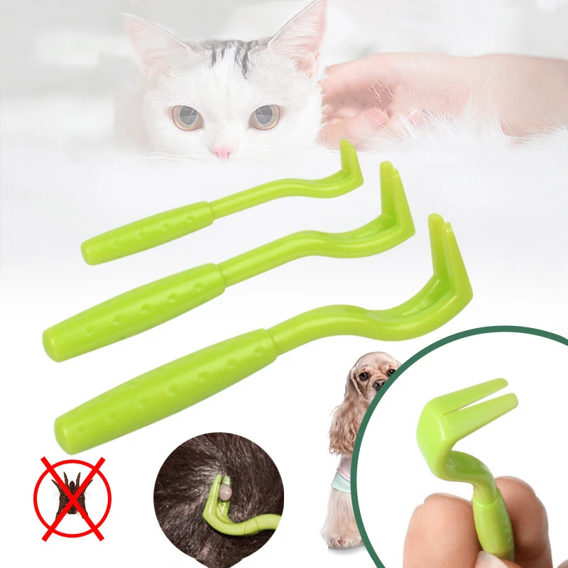 

3pcs Tweezer Tick Pull Flea Remover Hook Tick Remover Pet Cat Dog Accessaries Tick Tool Pet Mites Flea Extractor Pet Supplies