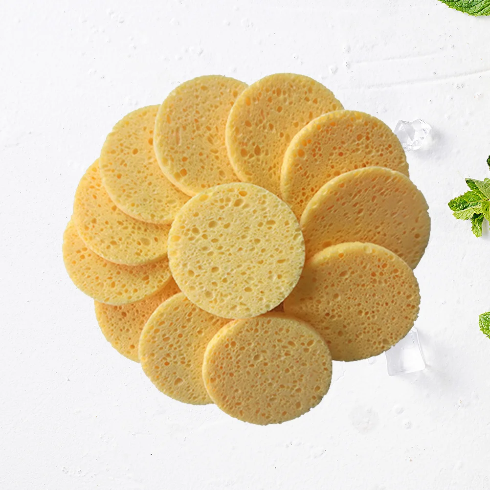 

50PCS- friendly Nontoxic Portable Cleaning Sponge Puff Cleaning Tools Round sponge for Cleansing and Exfoliating SPA Sponges
