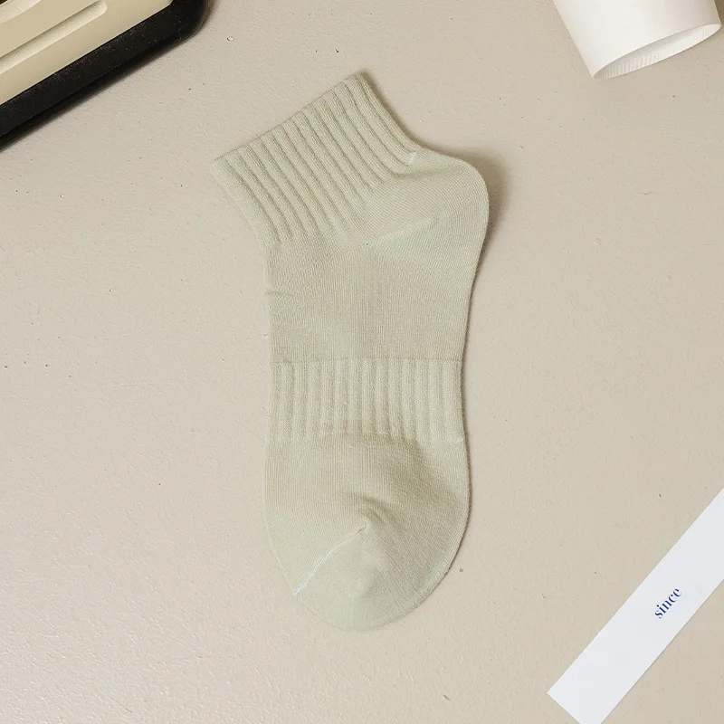 Short socks for women, pure cotton, summer, thin, solid color, versatile ins, Japanese sports socks, sweat absorbing, breathable
