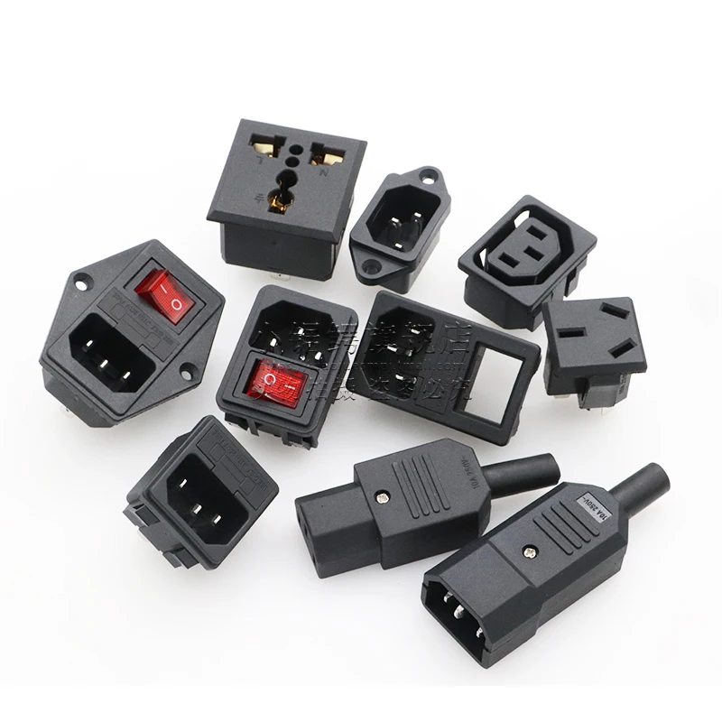

AC-01/02/04/05 Three core power cord plug socket male/female electric vehicle electric rice cooker power copper socket