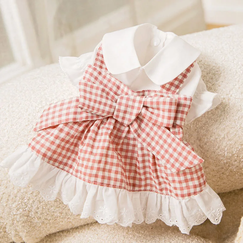 

Pet Bow Dog Skirt Summer Skirt Suumer Dress Beautiful Puppy Dress Clothes Thin Dog Soft Clothes Outdoor Pet Supplies
