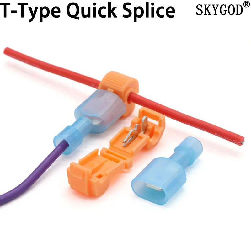 aliexpress.com - 10/50 Sets T Shape Quick Splice Electrical Wire Connectors Crimp Terminals Block Lock For Sq 0.5-4mm 22-17AWG/15-13AWG/13-10AWG