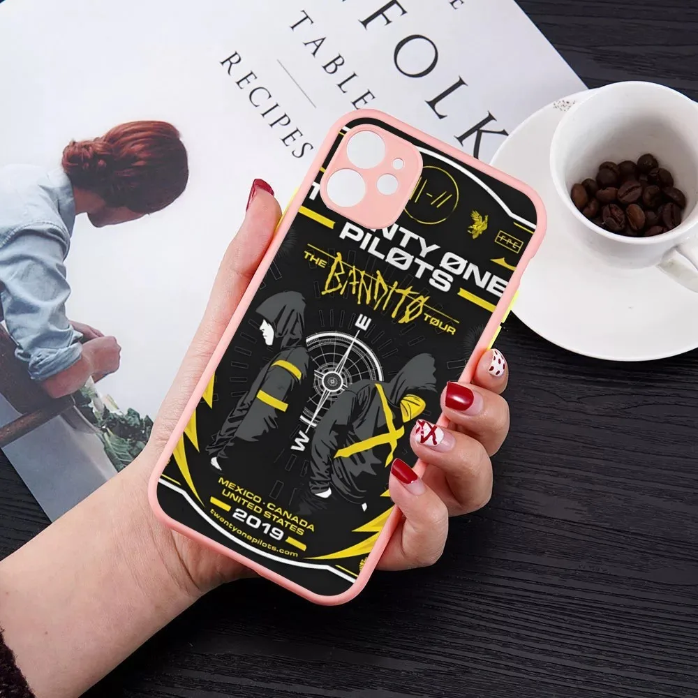 Band T-Twenty O-One P-Pilots Phone Case for iPhone 14 11 12 13 Mini Pro Max 8 7 Plus X XR XS MAX Translucent Matte Cover