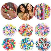 10 20pcs polymer clay beads fruit smiley heart shape christmas spacer beads for jewelry making diy handmade accessories