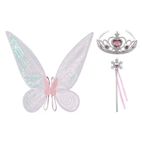 2 fairy wings for kids white green pink purple small fairy wings crown stick outfit set girls small organza sparkly wings