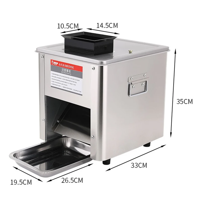 

Electric 220/110V Meat Slicer for Grinder Commercial Automatic Fish Cutter Shredded Stainless Steel Meat Grinder Drawer Type
