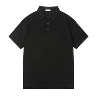 the new classic polo collar design is simple and generous fashion all match mens polo shirt short sleeved solid color loose top