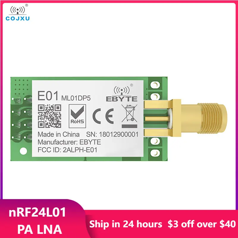 SPI nRF24L01 PA LNA 2,4 ГГц радиочастотный модуль E01-ML01DP5 2,5 км большой диапазон 20 дБм IoT радиочастотный передатчик приемник щит для Arduino nRF24L01P