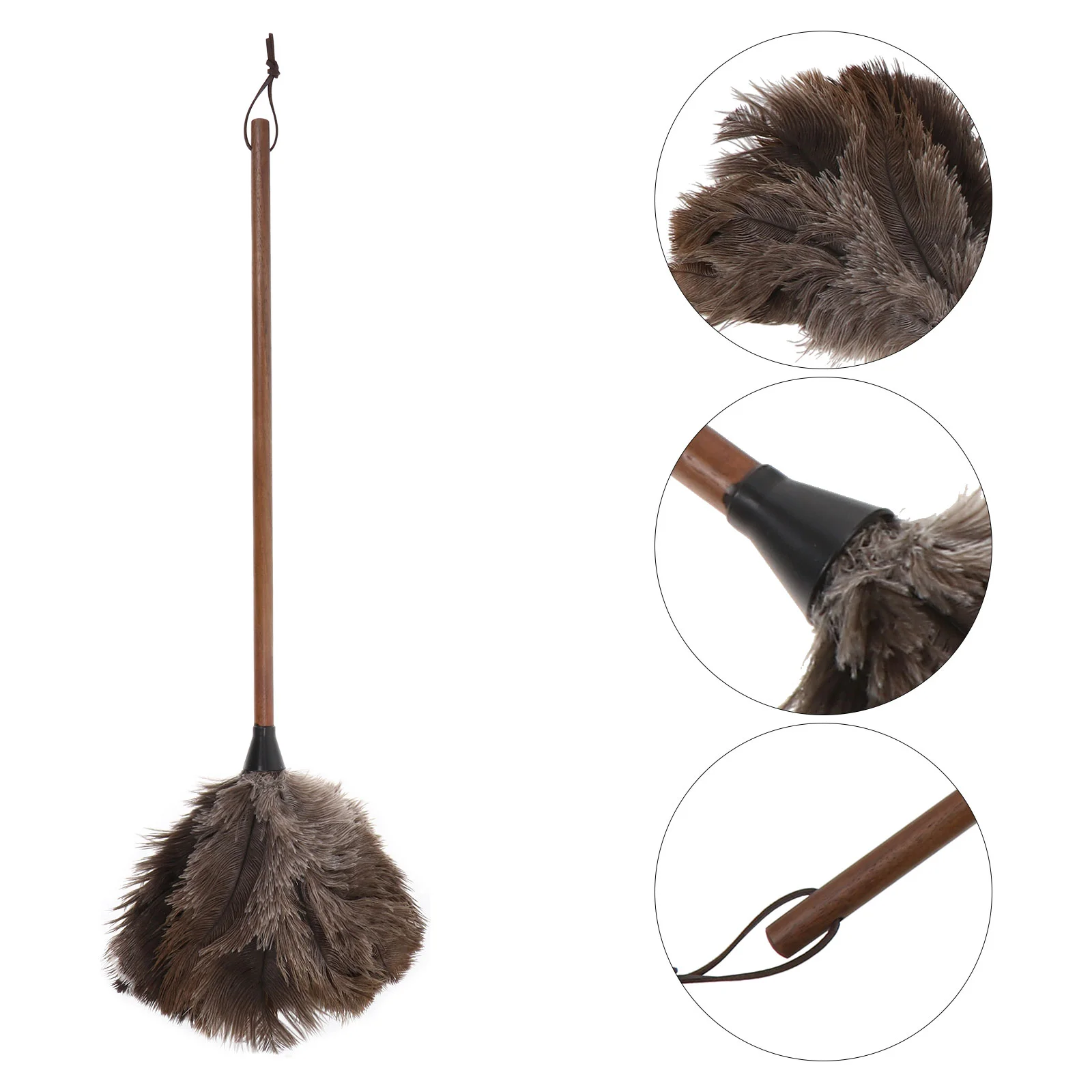 

1Pc Feather Duster Long Handle Duster Home Cleaning Too (Brown)