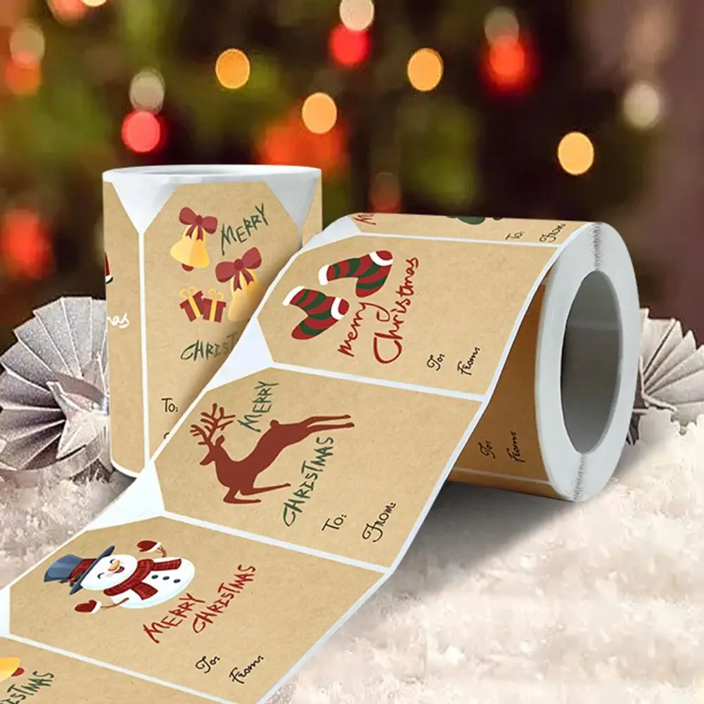1 Roll Great Christmas Labels Ornamental Mini Christmas Sticker Christmas Decals Gift Package Stickers