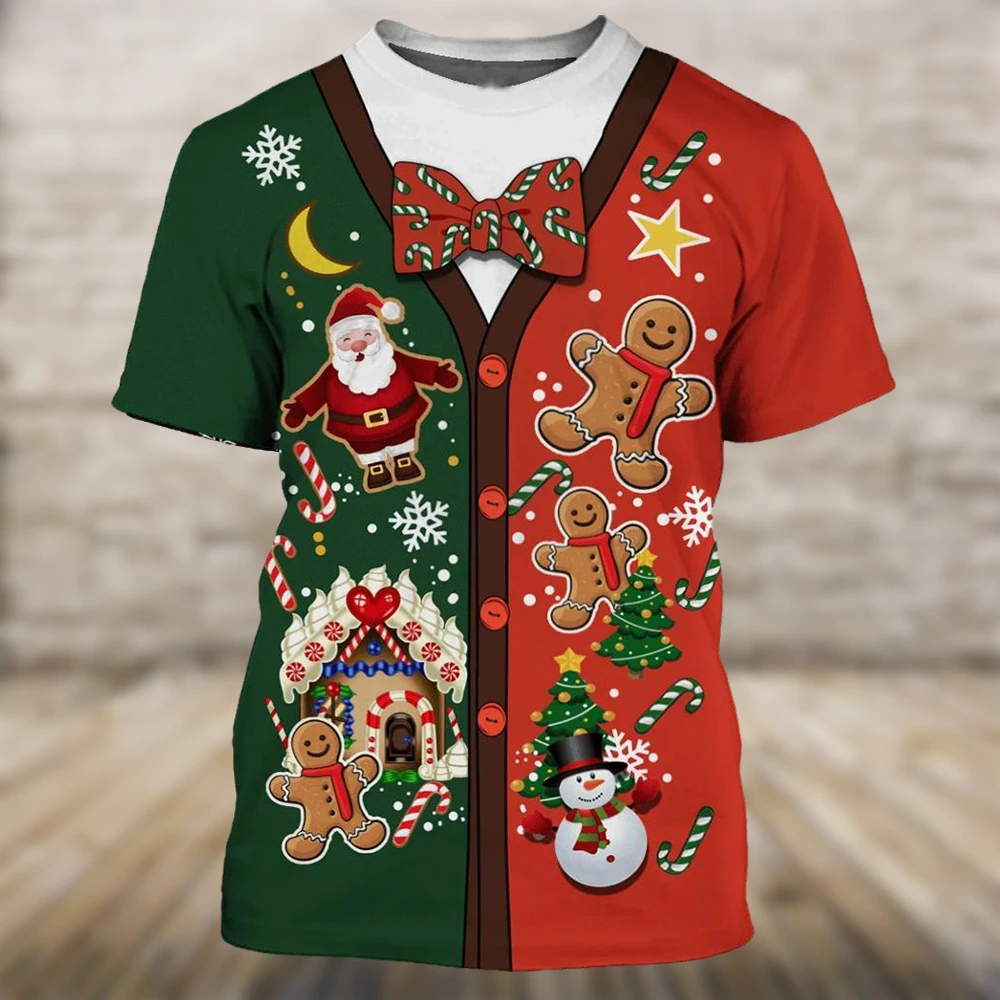 

2023 T Shirt For Men Christmas T Shirt 3d Merry Christmas Graphic T Shirts Men Clothing Anime Street Tops Oversized O Neck