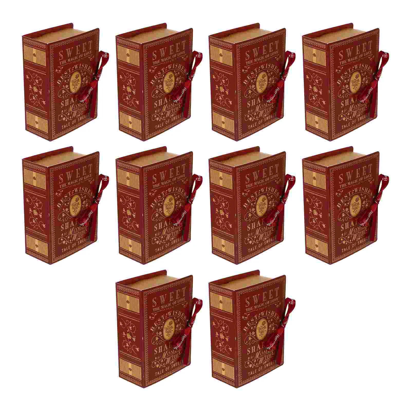 

10Pcs Creative Book-shaped Candy Cases Themed Gift Boxes Wedding Table Decor