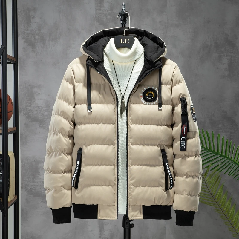 Winter double-sided men's cotton jacket warm cotton jacket detachable hat cotton jacket jacket casual warm fashion