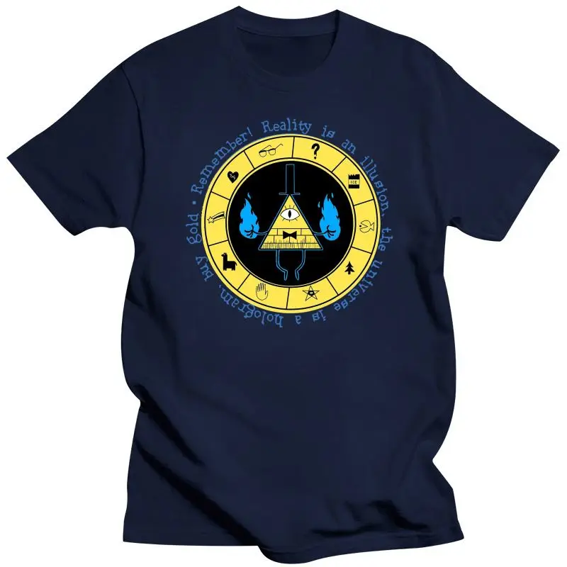 2021 Neu Gravity Fall Bill Cipher Zodiac Wheel Logo T-Shirt S-3XL Cool Casual Tee Shirt |