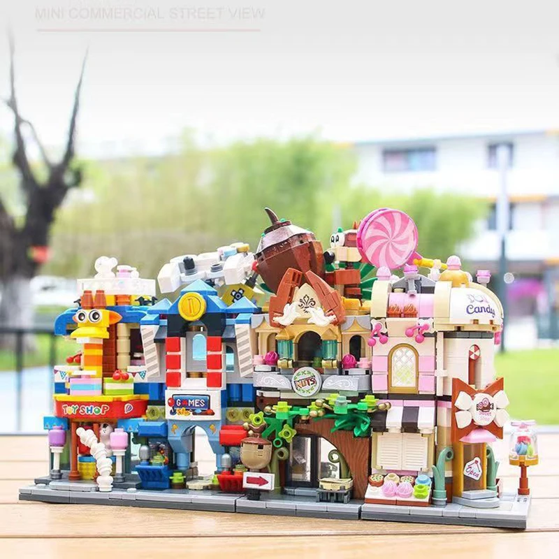 

Small Particles Assembled Blocks Mini Streetscape Store Series Ornaments Building Blocks Store Model Children's Educational Toys