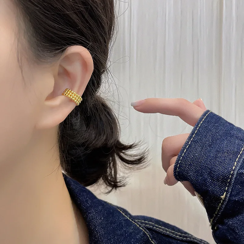 

1pc Korean Metallic Gold Color Three Layers Small Circle Earrings 2023 Fashion Jewelry Wedding Party Earrings For Woman