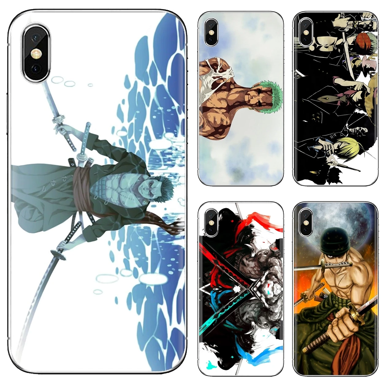

Zoro One Piece For iPhone 10 11 12 13 Mini Pro 4S 5S SE 5C 6 6S 7 8 X XR XS Plus Max 2020 TPU Transparent Shell Cases