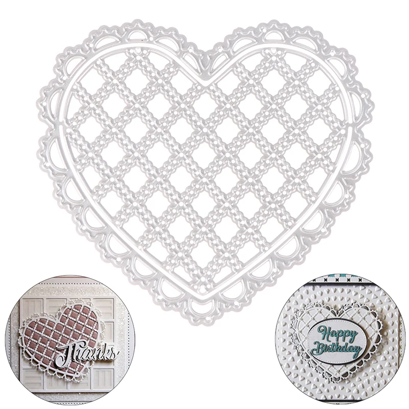 

Heart Grid Metal Cutting Dies DIY Scrapbooking Embossing Paper Photo Album Stamps Crafts Templates Mould Stencils