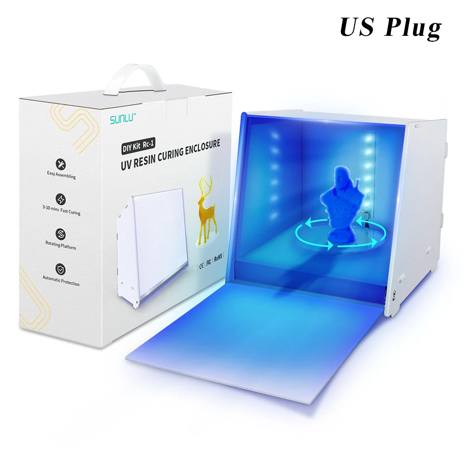 

SUNLU 3D Filament UV Resin Curing Light Box Resin Printer Model UV Resin Curing Enclosure Versatile Boxes for SLA/DLP/LCD 3D