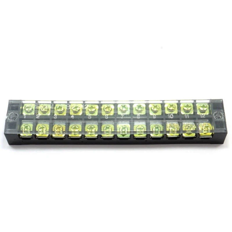 

5Pcs Dual Row 12 Position Barrier Screw Terminal Strip 600V 25A TB-2512
